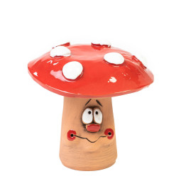 Mažos grybų gėlių jungtis su plokščia skrybėlę | Keramikdeko