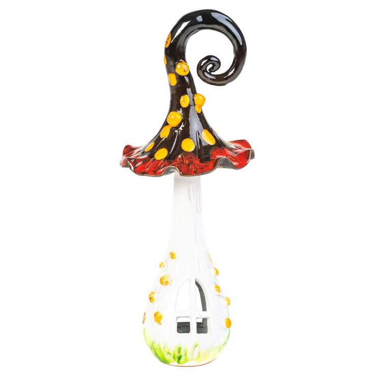 Deko figūra - grybo formos fėjų namas, įvairių spalvų