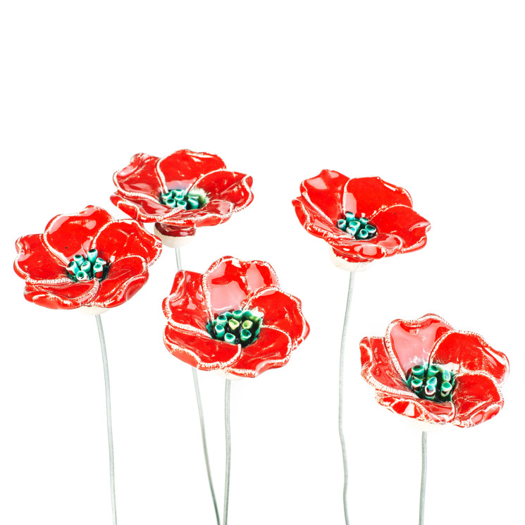 5 dalių Deko gėlių komplektas keramikos - div. Spalvų