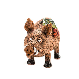Sodo kištukas ir decofigur Laukinis šernas - keramikos apdaila