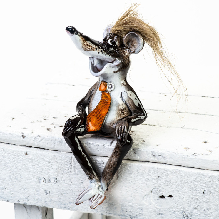 Sodo žvakės žiurkė su kaklaraiščiu keramika - keramikdeko.de