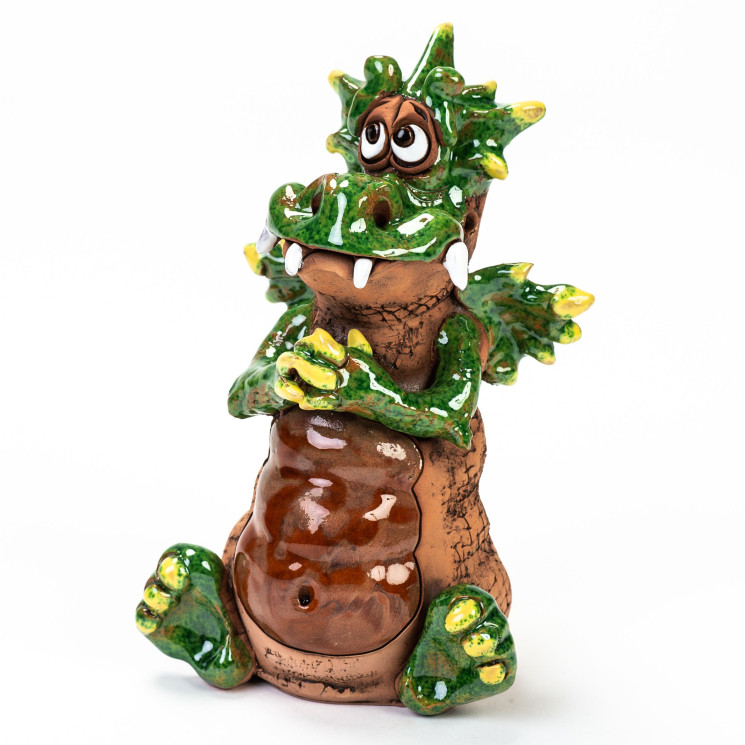 Keramikos sodo žvakė Dragon Bedging - keramikdeko.de