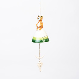 Keramikglöckchen mit sitzender Katze im Stil von Garfield.