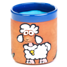 Keraminės taurės baltos avys