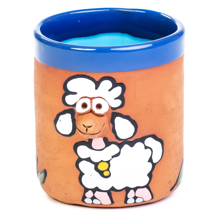 Keraminės taurės baltos avys