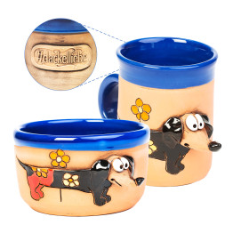 Pusryčių rinkinys Dachsed iš keramikos | 3D puodelis ir müsalale