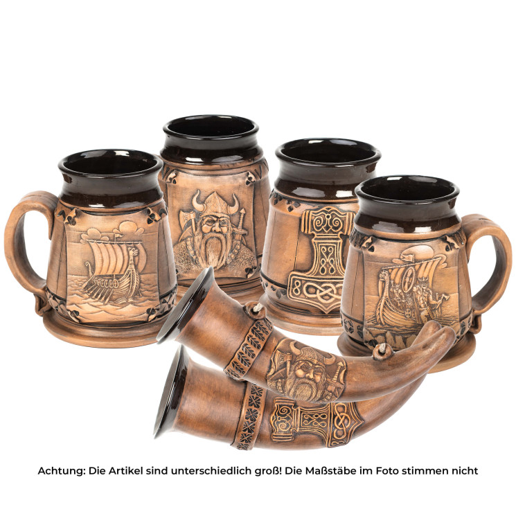 6 vnt. Vikingų geriamojo laivo rinkinys | Keraminiai vaistai