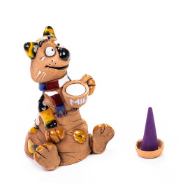 Sėdinti katė | Keraminė figūrėlė smilkalams