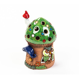 Namelis su pelėda ant žalio stogo - dydis M