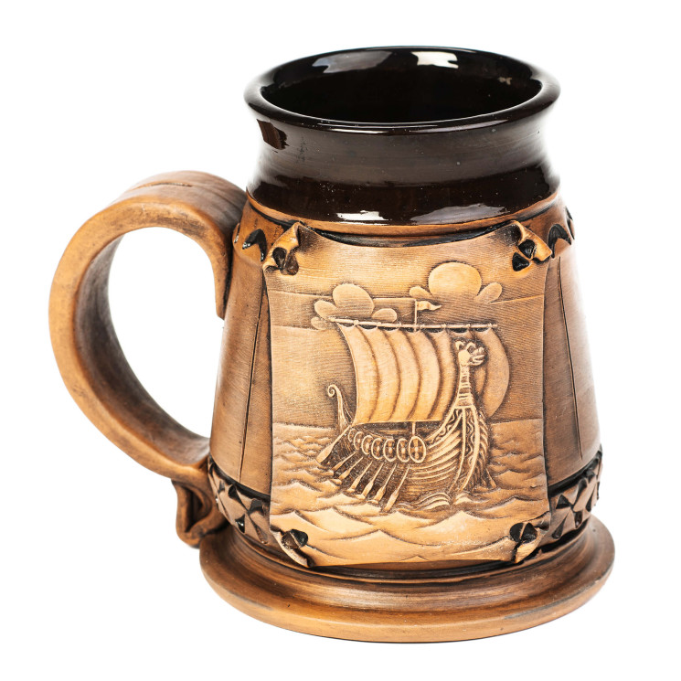 Keramikos ąsotis 0.5L Viking laivas | Keramikdeko.de