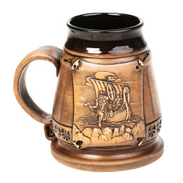 Keramikos ąsotis 0.3L Viking karo laivas | Keramikdeko.de