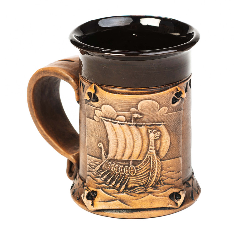Keraminis puodelis Vikingo laivas su Henkel 0.250l | Keramikdeko