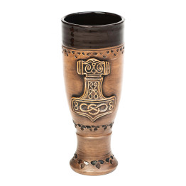 Didelis keraminis Kelch su viking karo laivo motyvu | Keramikdeko.de