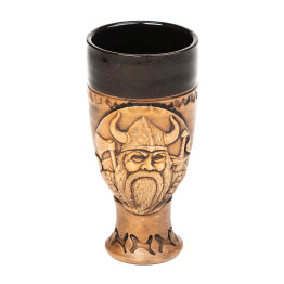 Mažai keramikos goblet su viking motyvu | Keramikdeko.de