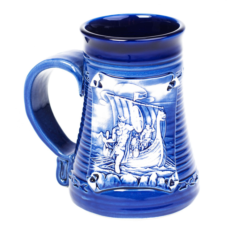 Puodelis mėlyna 0,5l | Winkinger Fighting Laivų | Keramikdeko.de