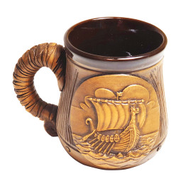 Vidutinio dydžio keramikos puodelis su Winchinger Ship | Keramikdeko.de