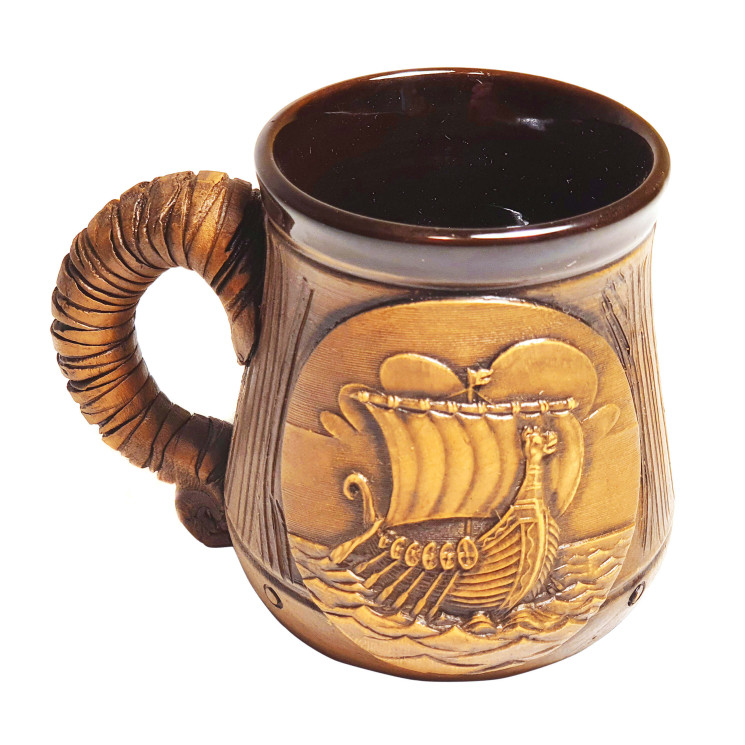 Vidutinio dydžio keramikos puodelis su Winchinger Ship | Keramikdeko.de