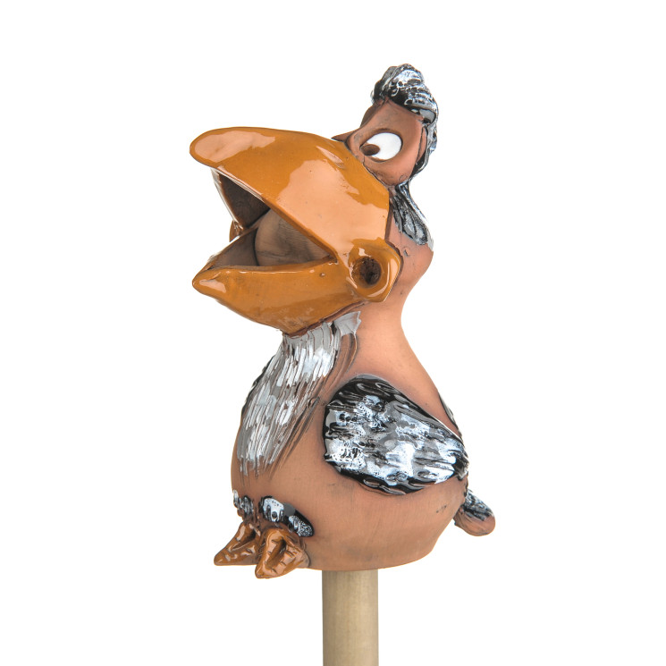 Deko figūra - sėdintis pilkas varnas