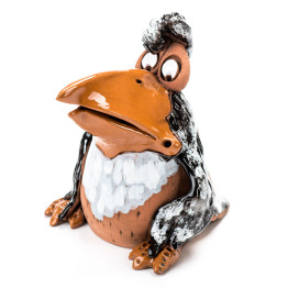 Mini gėlių kištukas ir decofigur varnas pagamintas iš keramikos