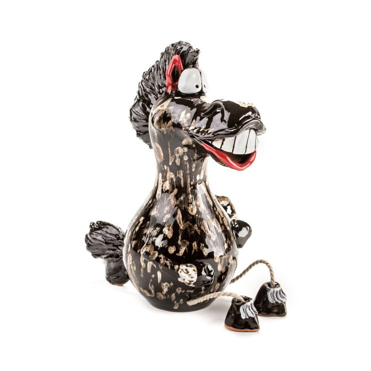 Krašto kėdės arklys su kabančiomis kojomis | Sodo kištukas | Keramikdeko