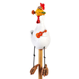 ▸gartenstecker sodo kištukas vištienos su gėlė | Sodo deco ir krašto kėdė